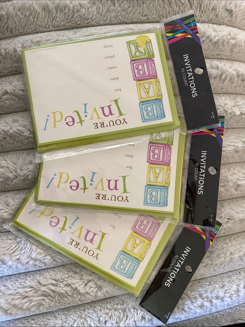 Baby Shower Invitation Cards with Colorful Block Design - Multicolor